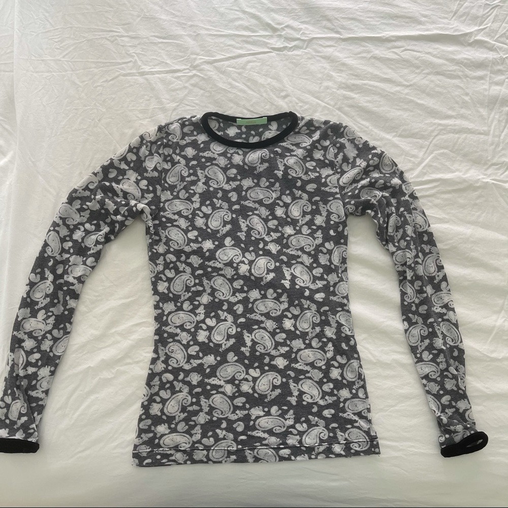 Aries Long Sleeve Paisley Top SZ S